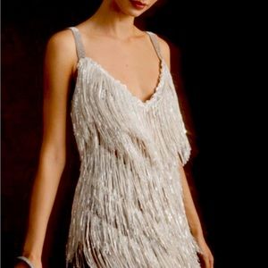 Bronx and Banco Silver Fringe Dress